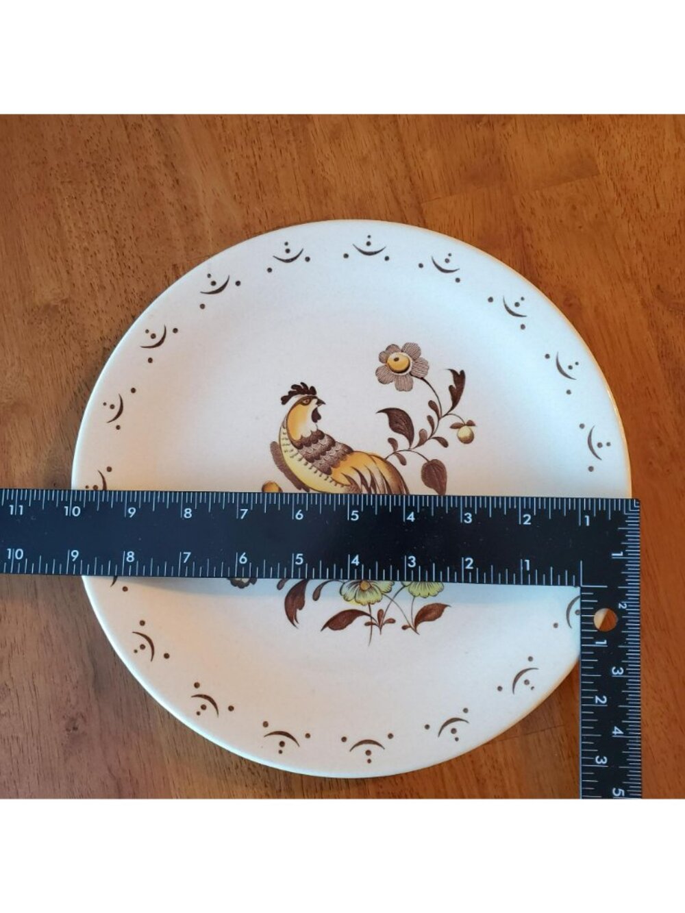 Johnson Bros "Sun Up" Dinner Plate 10" 1960s Vintage England Rooster Design - Picture 5 of 5